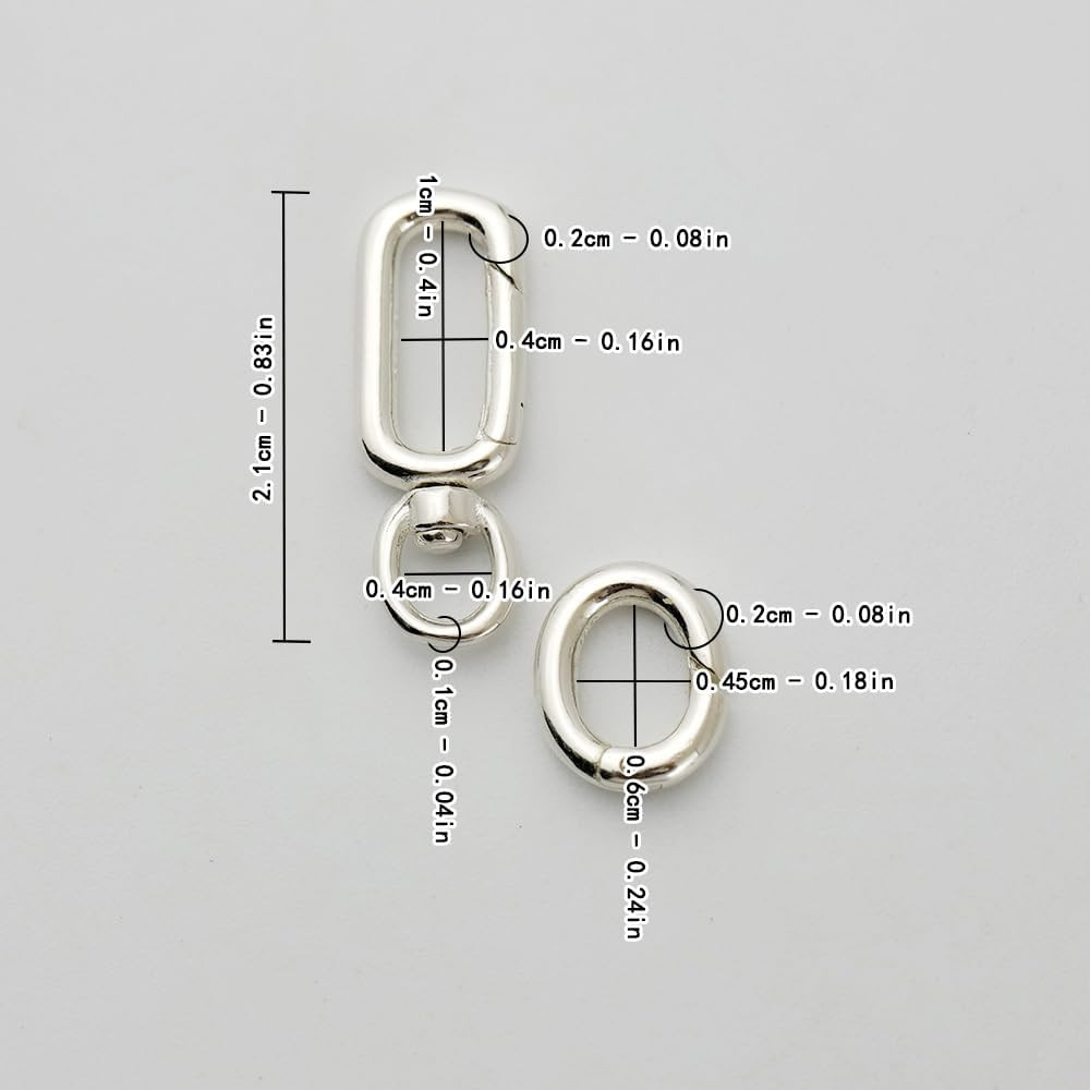 925 Sterling Silver Spring Double Clasp Bracelet Extender Necklace and Closures