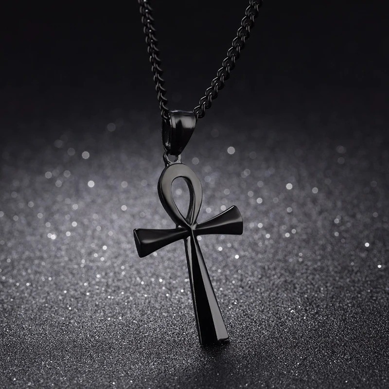 Stainless Steel Ankh Crucifix Pendant Egyptian Symbol of Life Necklace Jewelry