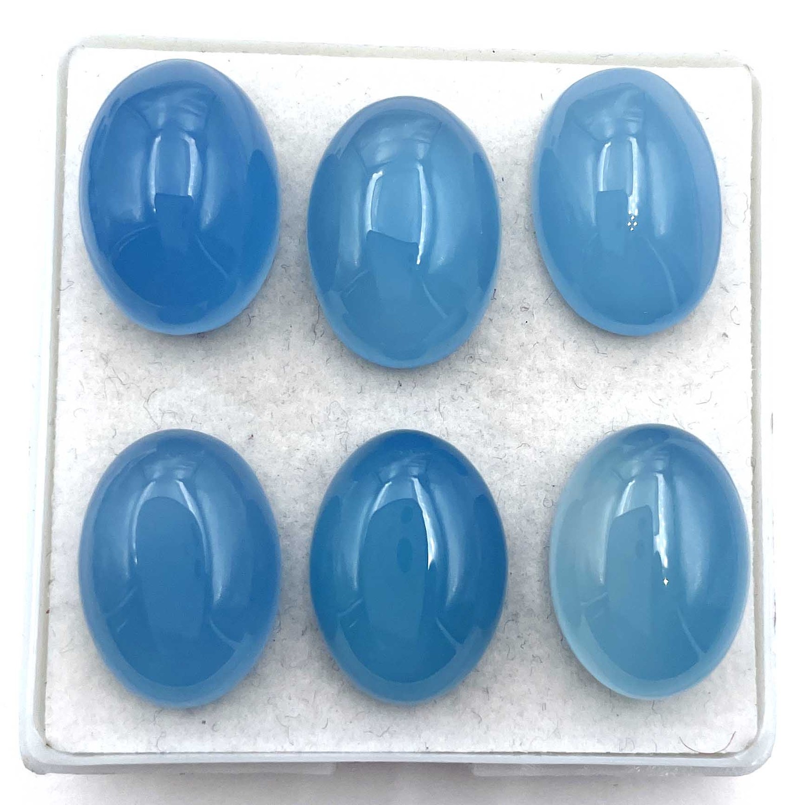Natural Blue Chalcedony Oval Cabochon Loose Gemstone Lot 9 Pcs 13*18 MM 110 CT