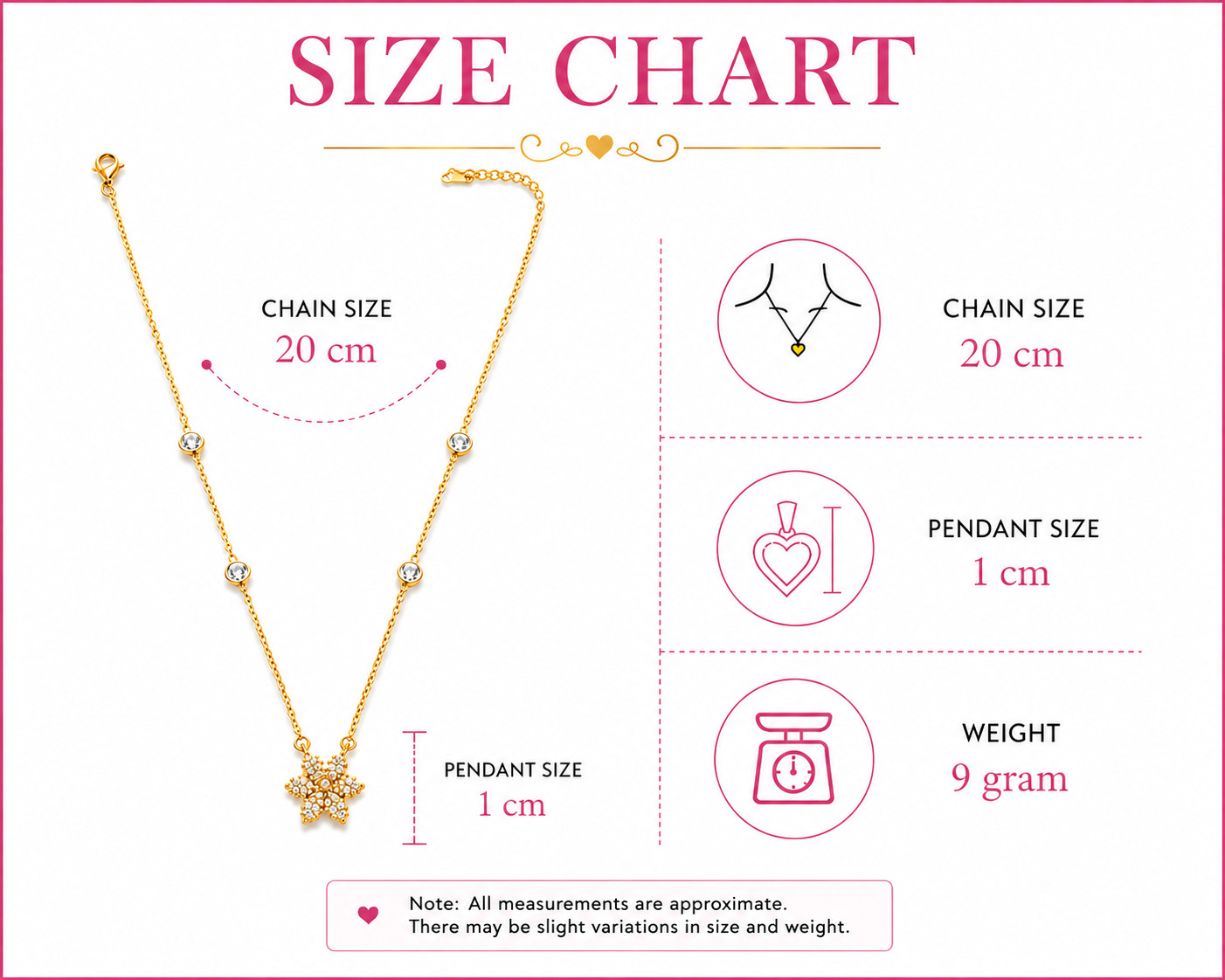 Anti Tarnish Golden Star Pendant Necklace | Adjustable Chain