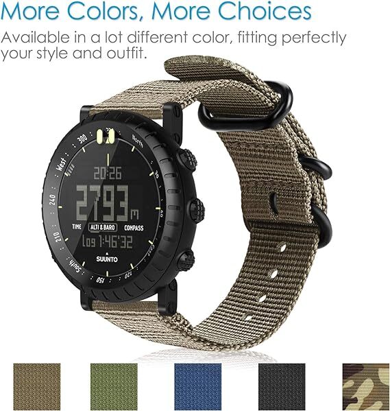 For Suunto Core (24mm) Watch Band Replacement Sport Strap Woven Nylon Adjustable