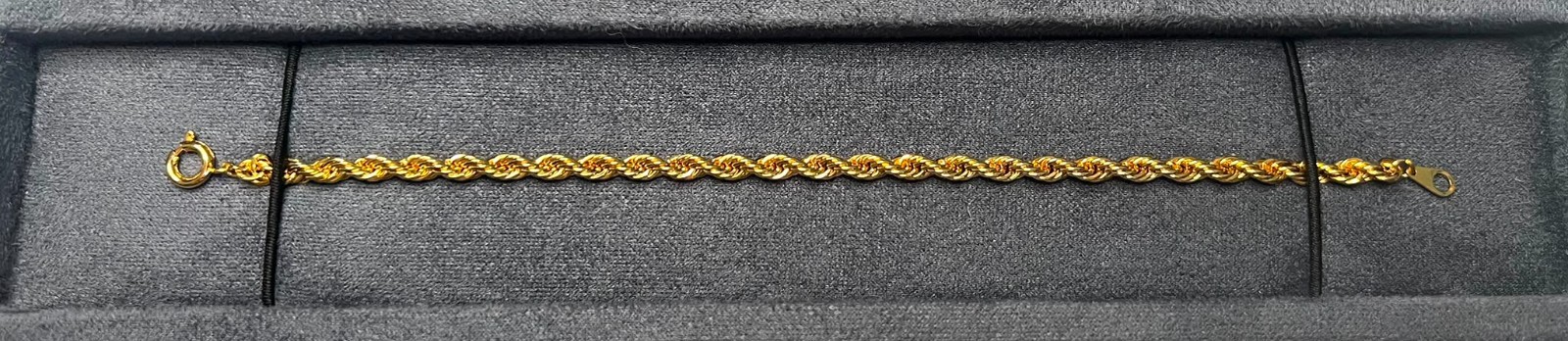 Vintage Gold Tone Rope Chain Bracelet Twisted Link 18cm Classic Retro Jewellery