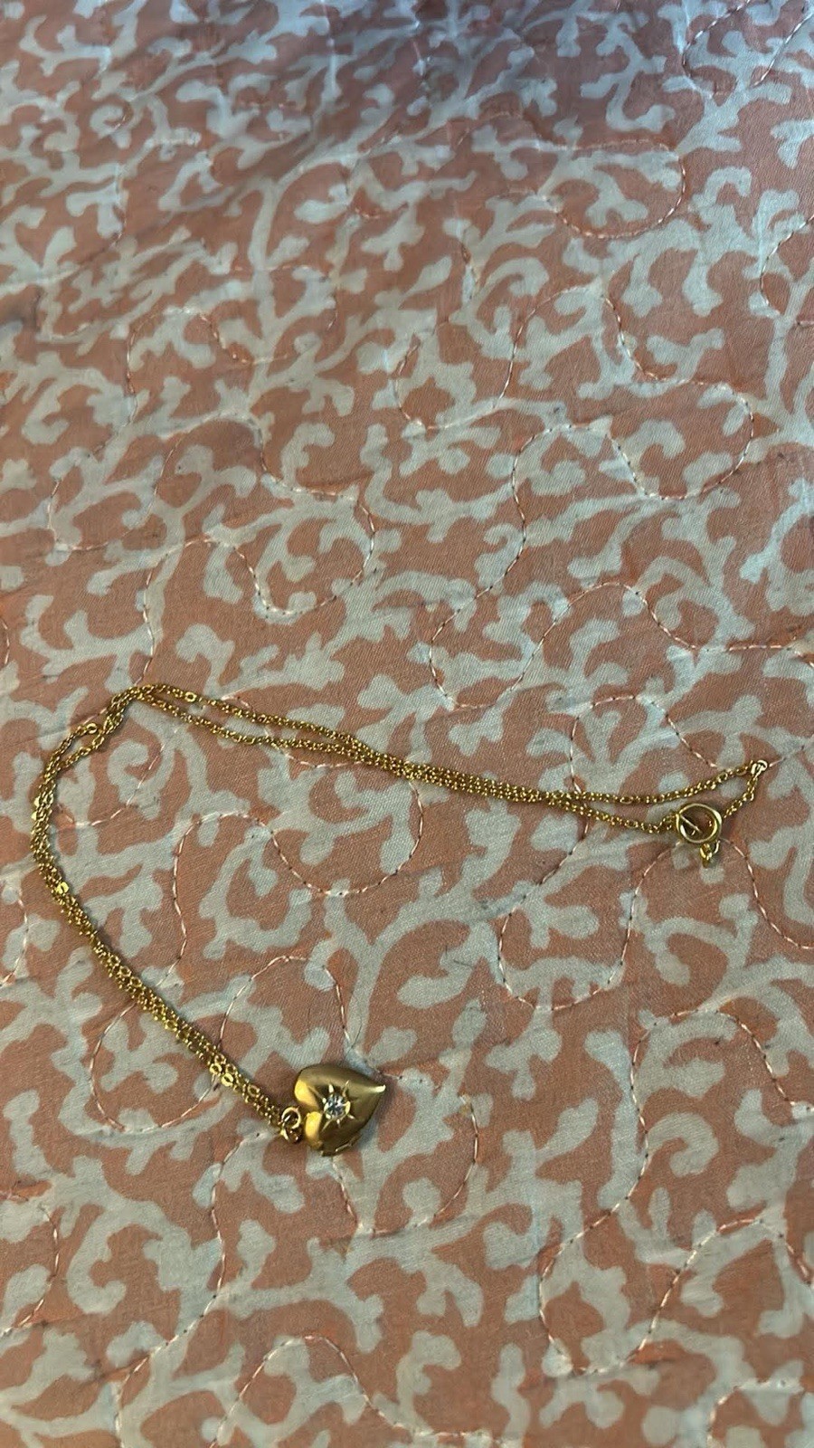 Gold Heart Locket Pendant Necklace