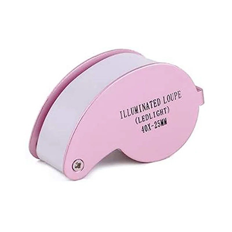 40X Magnifying Glass Jewelers Loupe Pocket Folding Magnifier With Light