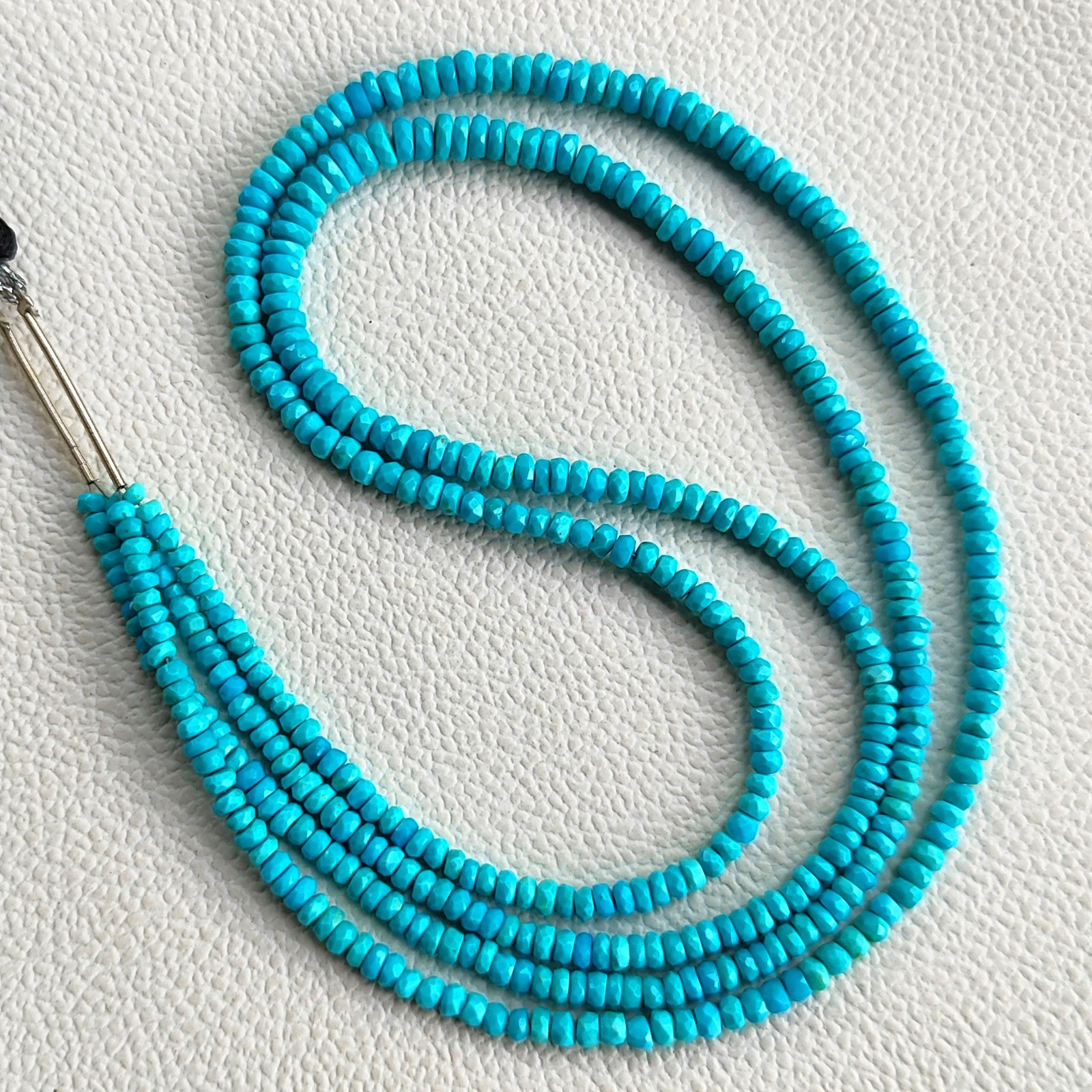 Natural Armenia Turquoise Faceted Heishi Beads 3-5mm 16″ Strand Gemstones