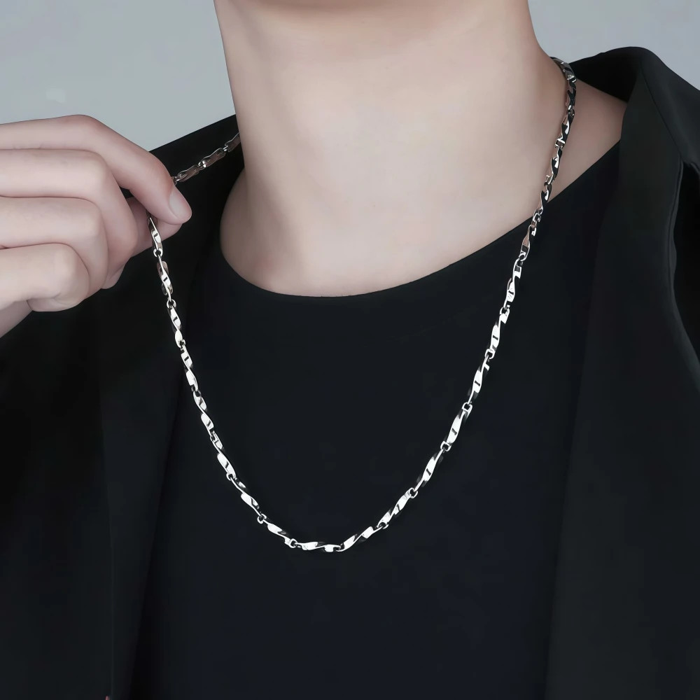 Hip Hop Möbius Titanium Steel Necklace For Man Woman Trendy Luxury Non Fading Cl