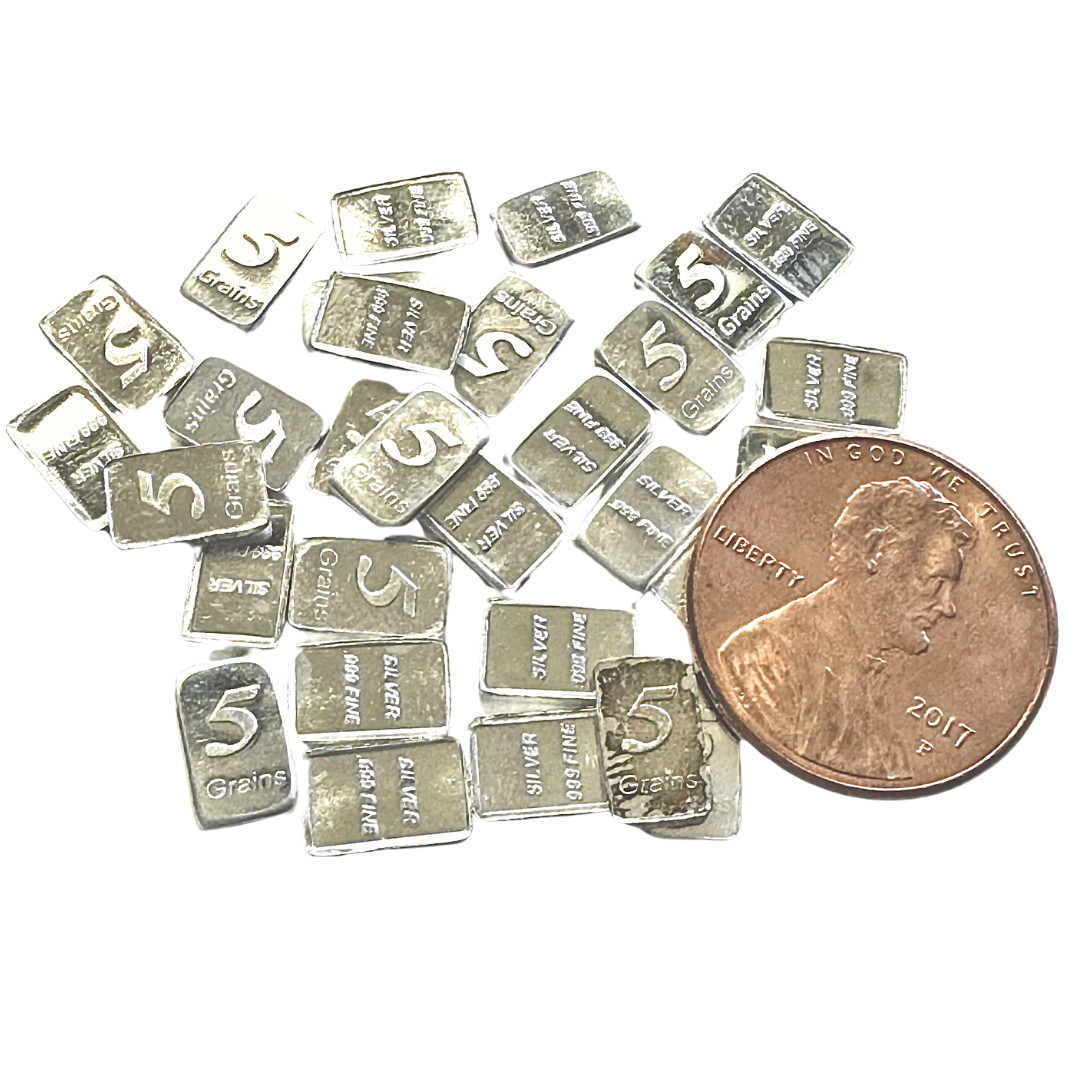 100 LOT Silver Bars 32 grams Pure 999 Fine Solid 5GN Bullion Precious Metal Shot