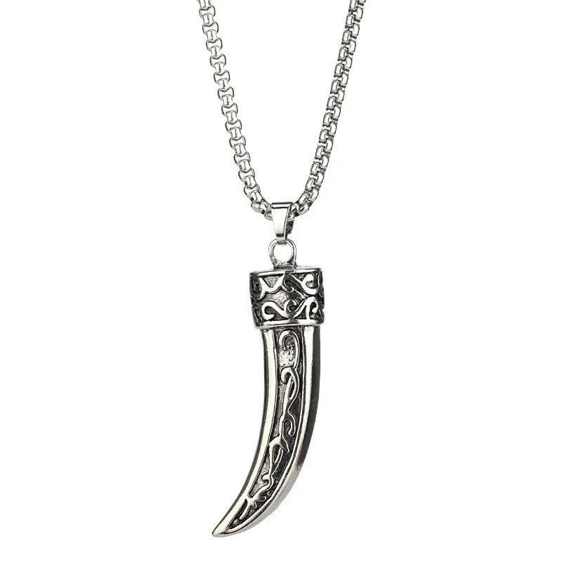 Men’s Titanium Steel Necklace Hip Hop Punk Trendy Anchor Pendant Stainless Steel