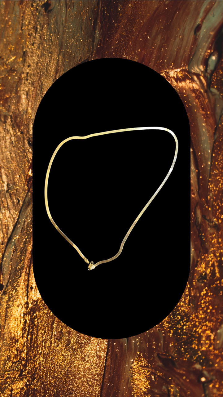 Herringbone In 14k Solid Yellow Gold Chain
