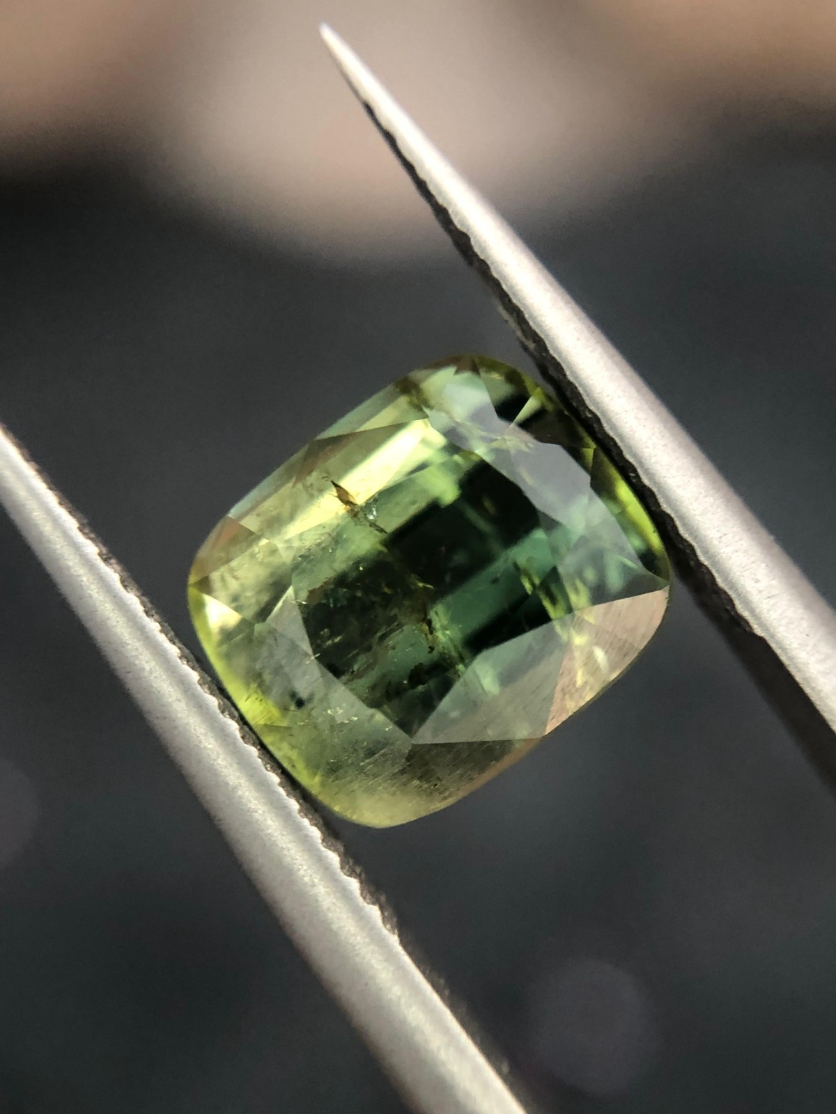 4.00 ct yellowish green color slightly included tourmaline loose gemstone