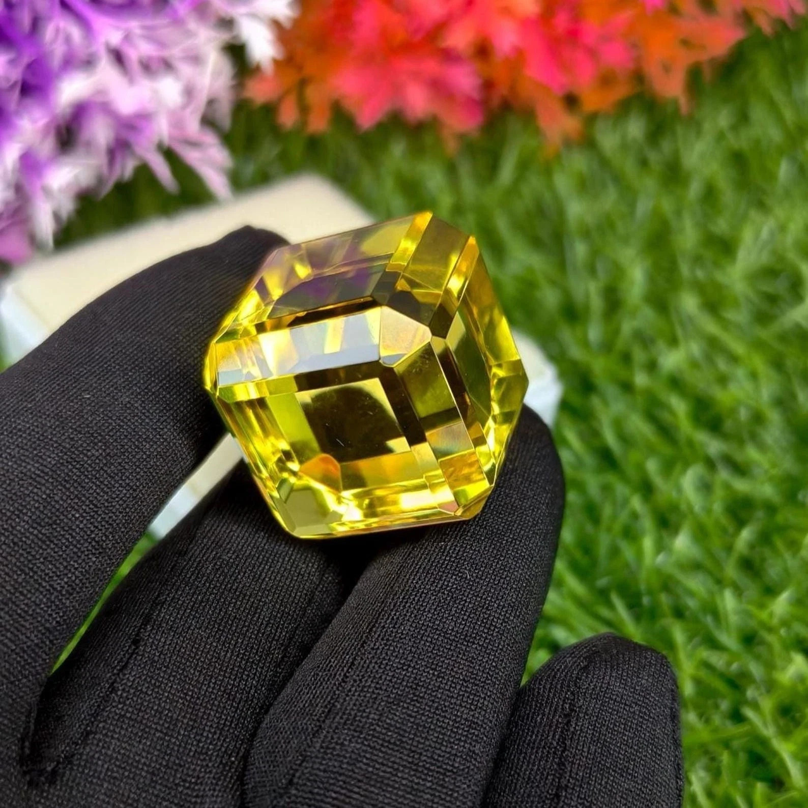 50 Ct Natural Yellow Sapphire Cube Cut Certified Loose Gemstone
