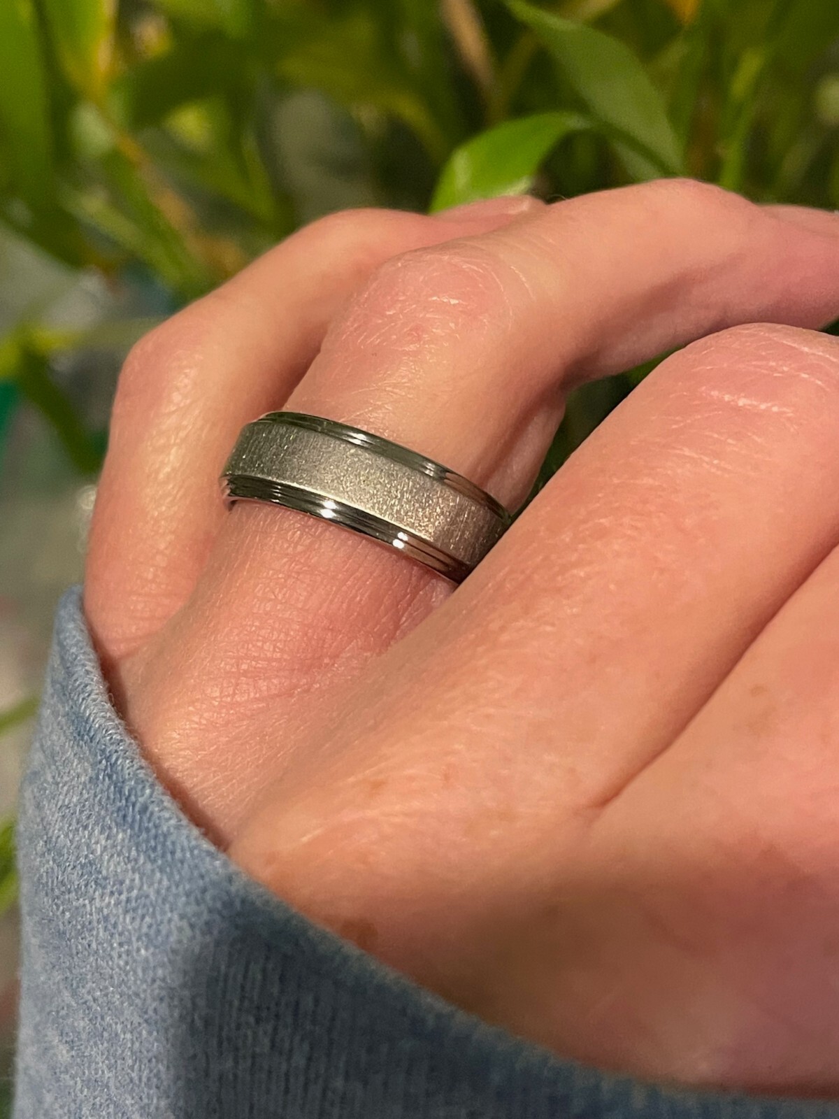 Comfort Fit Ring, Titanium Band, Double Stepped Edges, Made to Order, Wedding