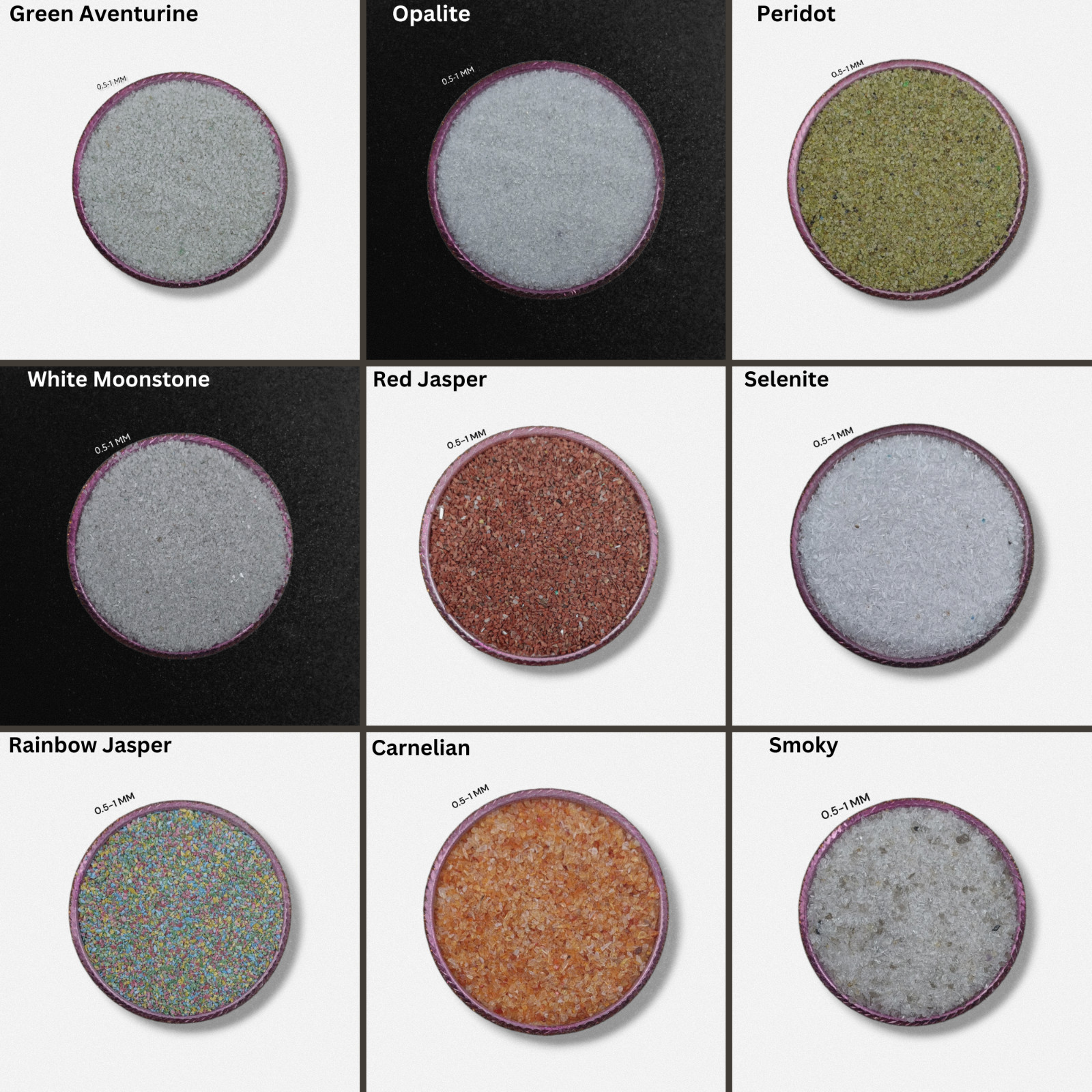 Crushed Gemstone Coarse 0.5-1 MM Crushed Powder For Ring Inlay Woodwork Inlay