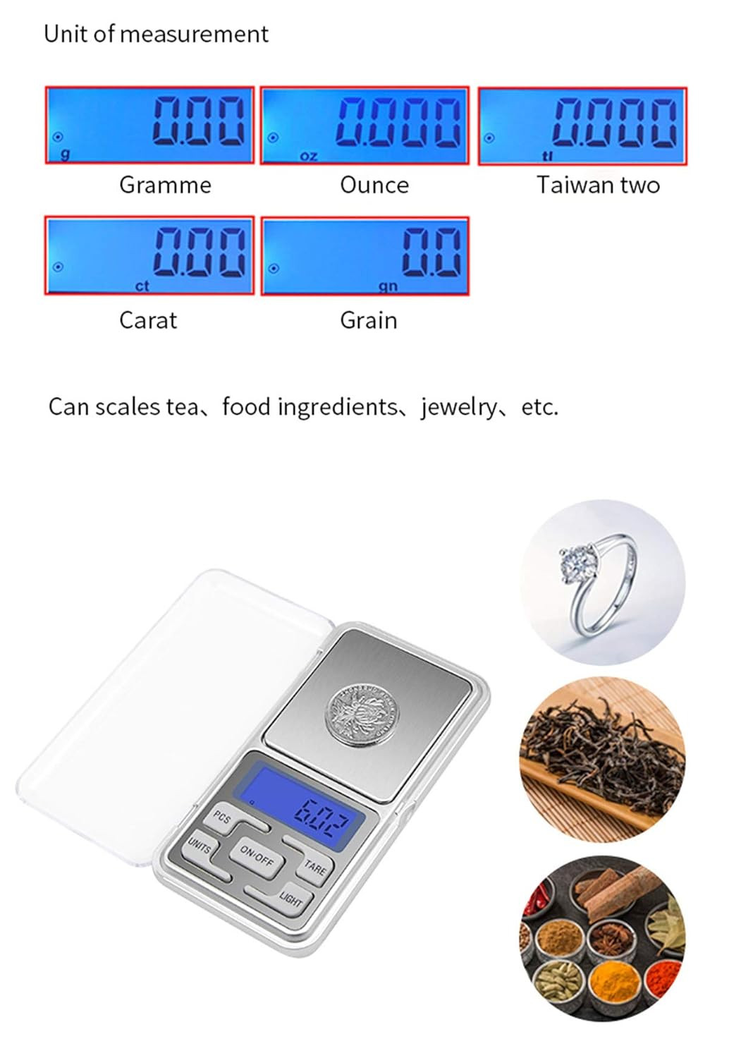 High Precision Jewelry Scales 500G-0.1G for Gold Diamond Jewelry Weight Balance