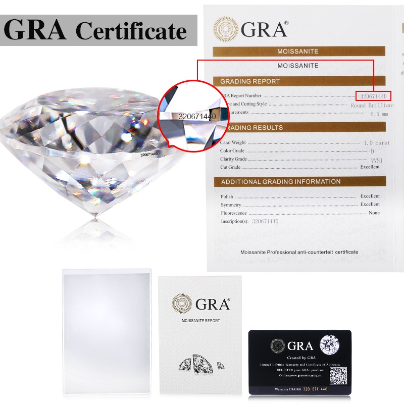 Round Portuguese Cut D Color 0.5-5ct GRA VVS1 Moissanite Loose for Jewelry DIY