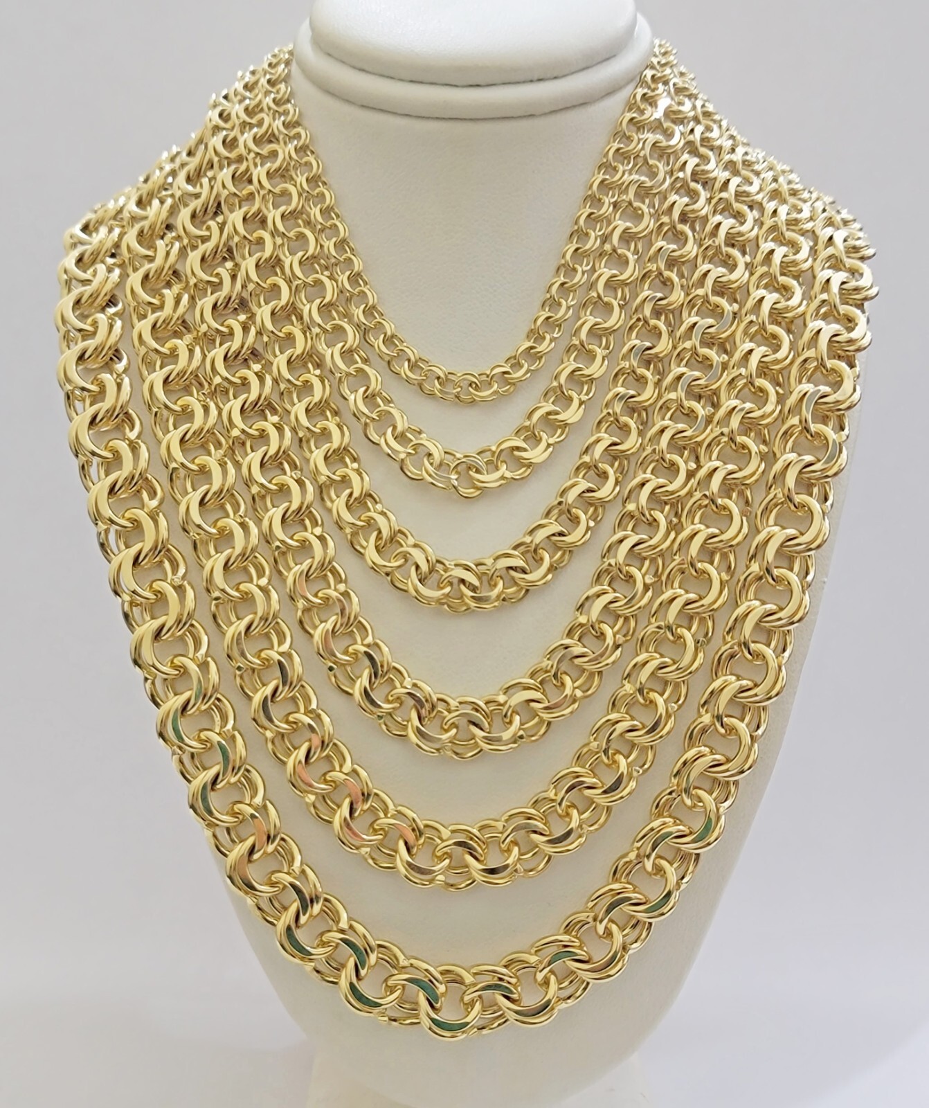 Real Chino Chain Necklace 10k Yellow Gold Solid Link 5mm-11mm 22″-26″ Mens, Sale