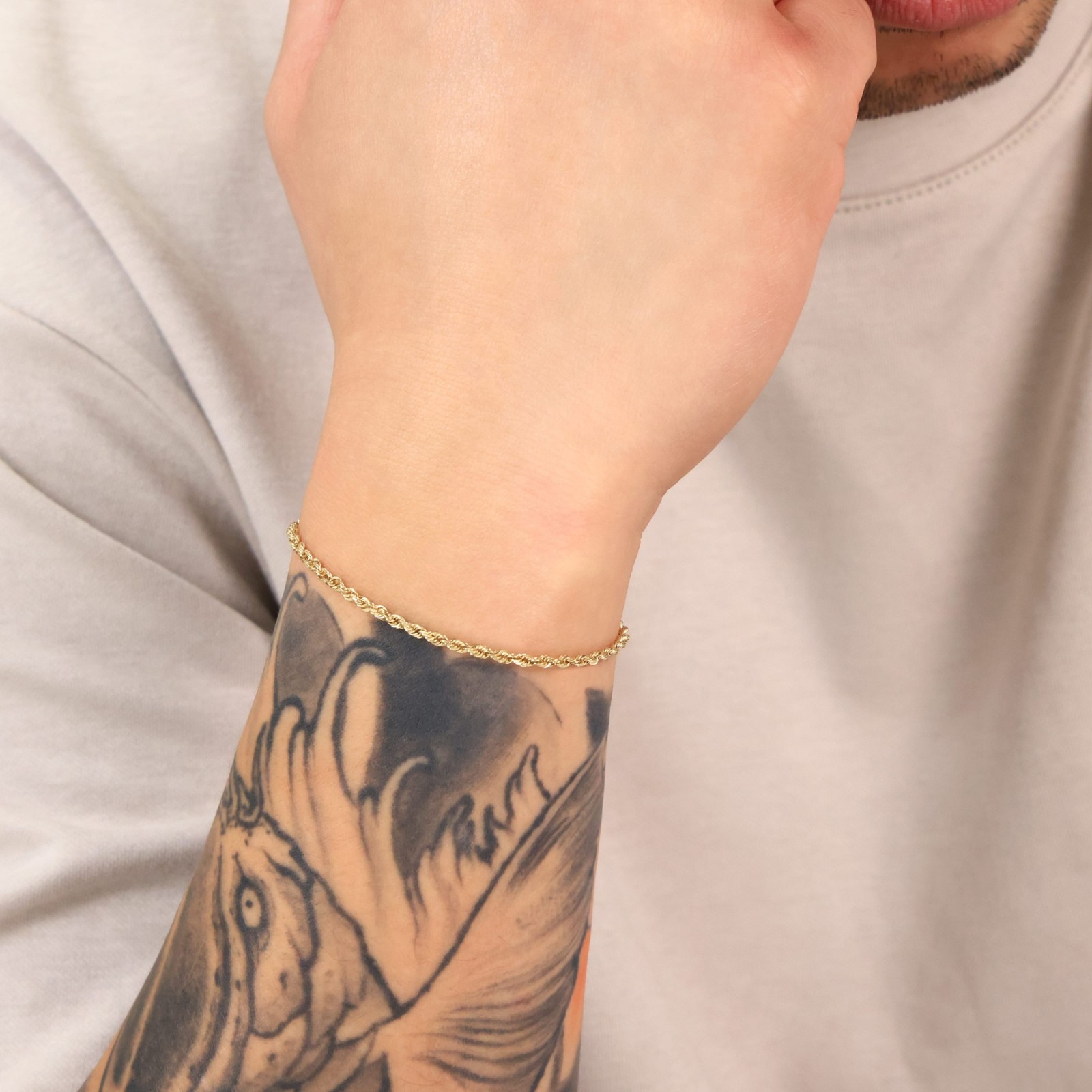 10K Yellow Gold 2mm-7mm D/C Rope Chain Bracelet Men Women 7″ 7.5″ 8″ 8.5″ 9″