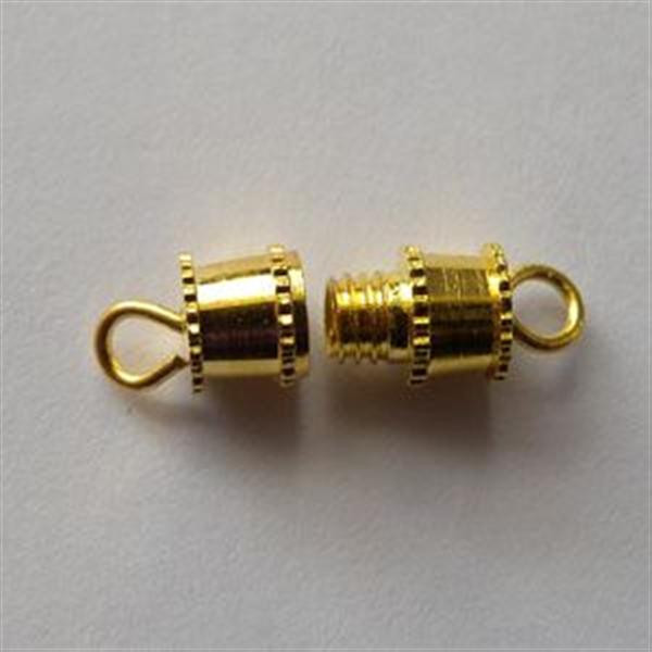 15mm x 5mm Gold Tone Screw In Barrel Clasps (10)