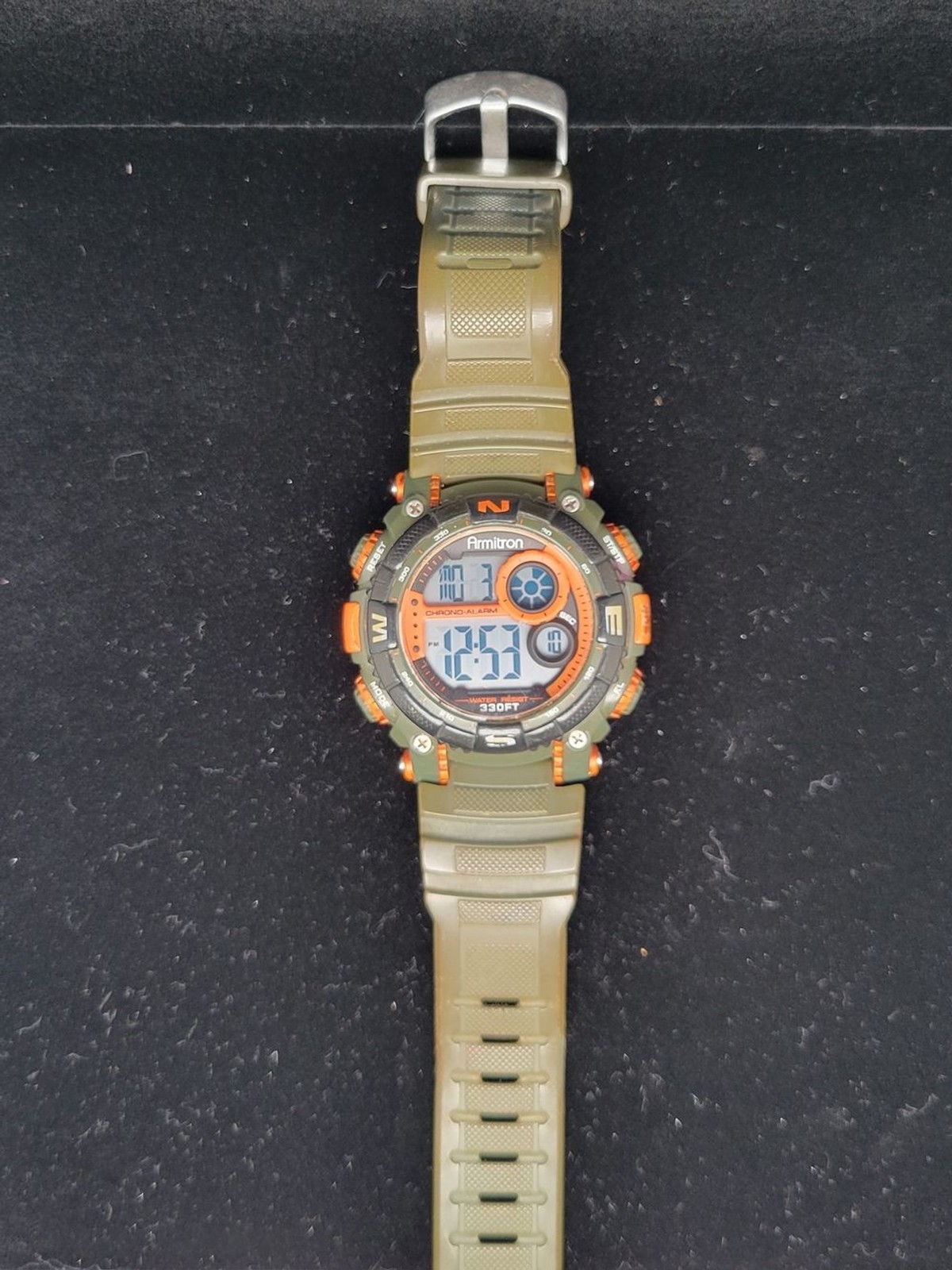 Armitron Digital Sport Watch in Olive Green & Orange