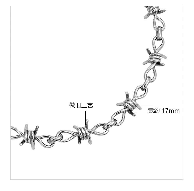 titanium steel Thorns Necklaces Hip-hop Gothic Punk Style Barbed Chain Collar C