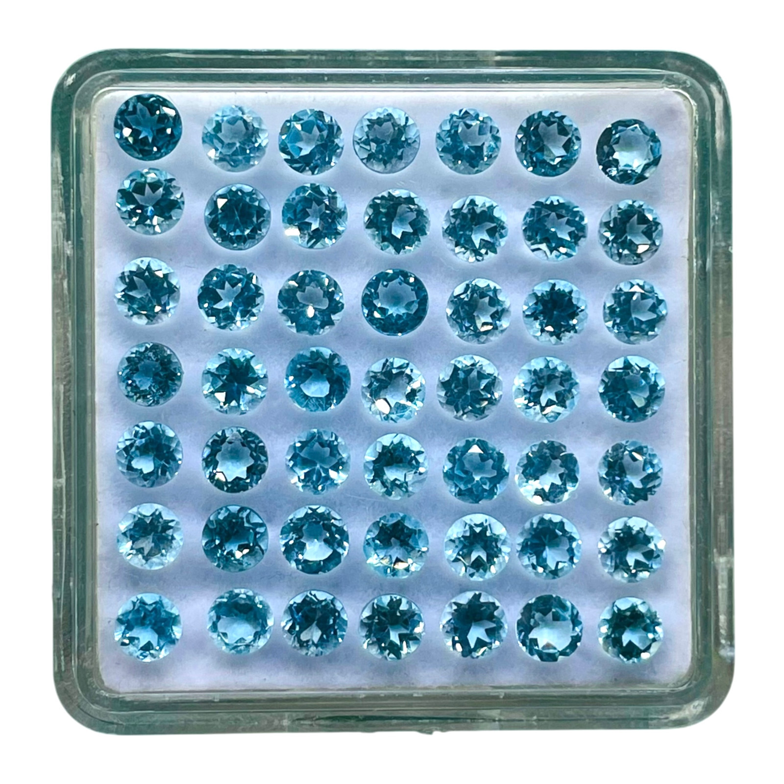 VVS 25 Pcs Natural Blue Topaz 4mm Round Cut Top Quality Loose Gemstones Lot