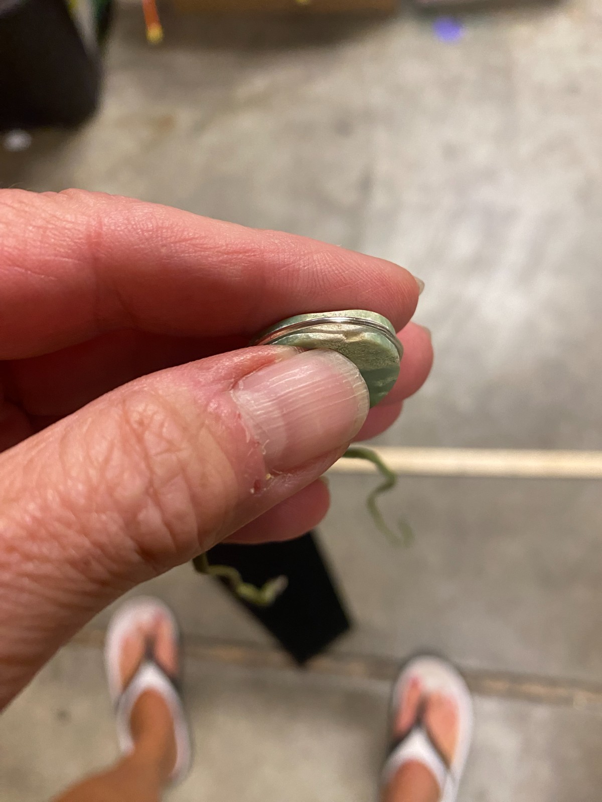 Green & Cream Colored Jade Oval Cabochon Silver Wire Wrap Pendant Suede Band
