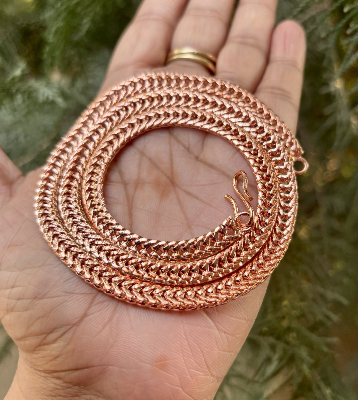22 inch Pure Copper Franco V Chain Necklace, Healing Copper Jewelry, Spiritual