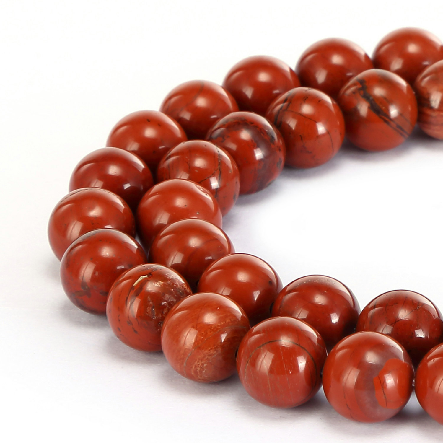 Natural Red Poppy Jasper Smooth Round Beads 4mm 6mm 8mm 10mm 12mm 15.5″ Strand