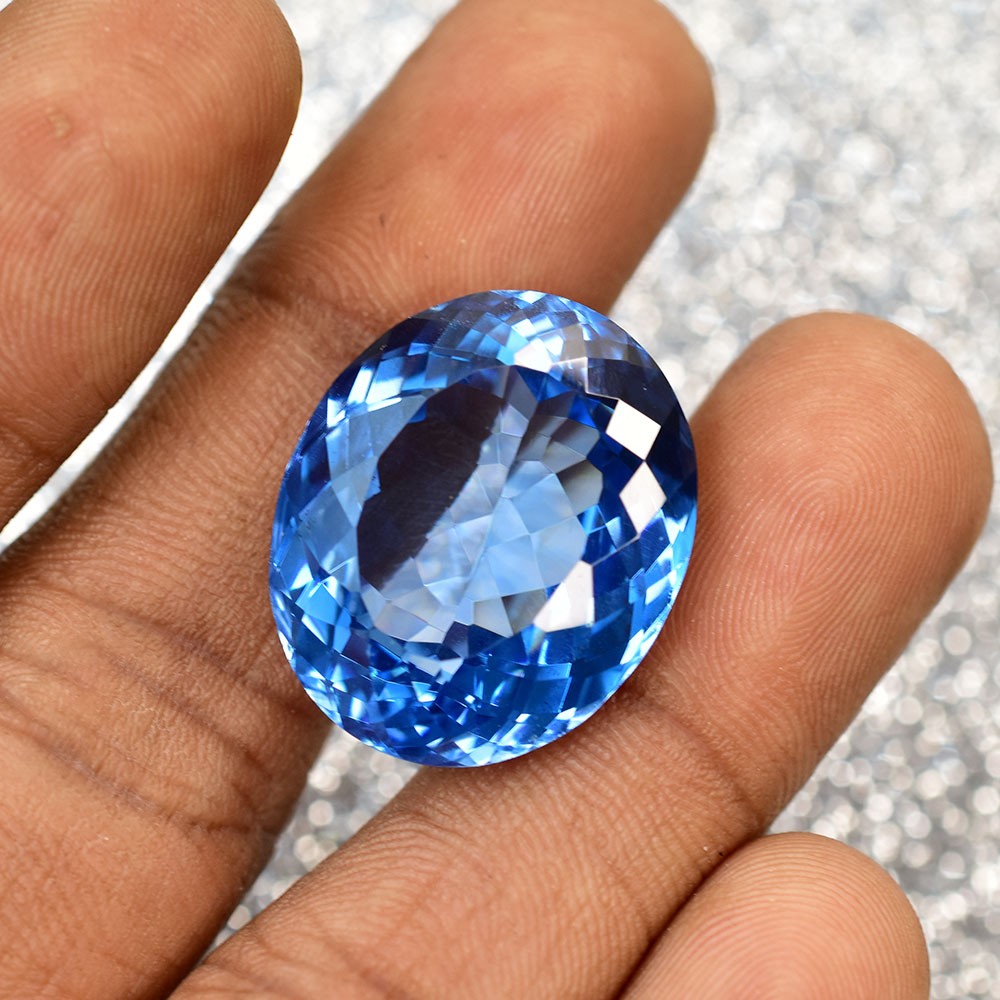 NATURAL Blue Sapphire CERTIFIED 38.80 Ct Perfect Oval Cut Loose Gemstone