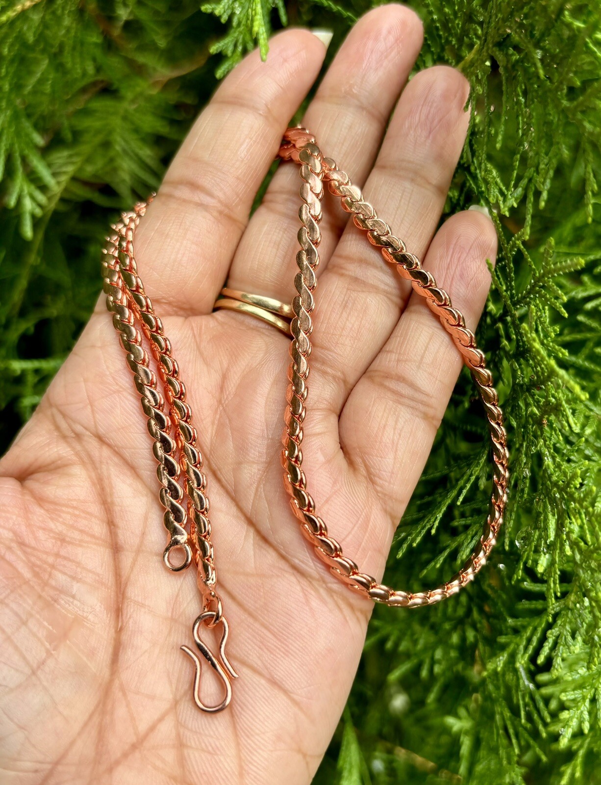 26 inch Pure Copper Serpentine Chain Necklace, Healing Copper Jewelry, Spiritual