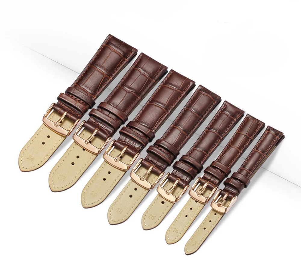 Genuine Leather Mens Watch Strap Band Brown Black 12mm 14mm 16mm 18mm 20mm 22mm