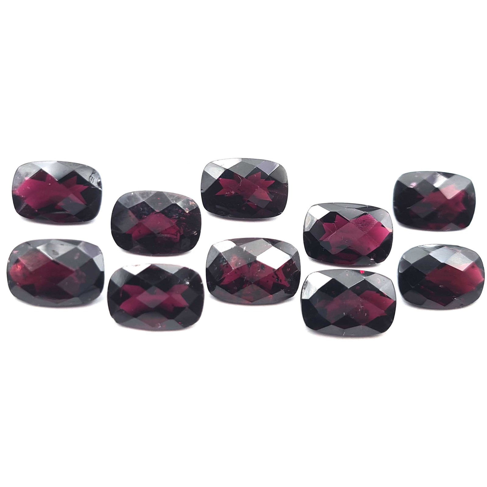 Natural Garnet Cushion Checker Cut Loose Gemstone Lot 9*13 MM 100 CT 17 Pcs
