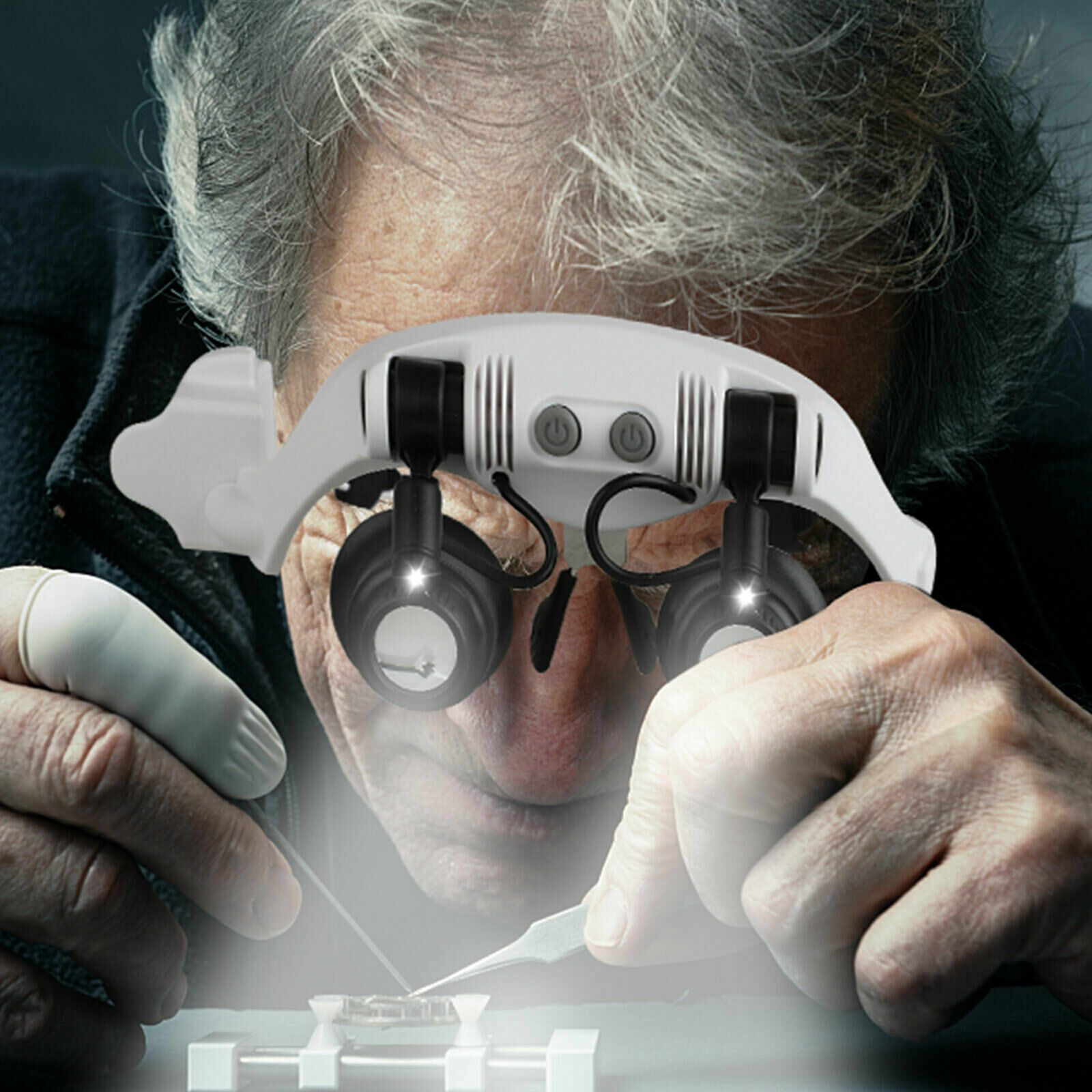 Magnifying Glass Lens LED Light Lamp Visor Head Loupe Jeweler Magnifier Headband