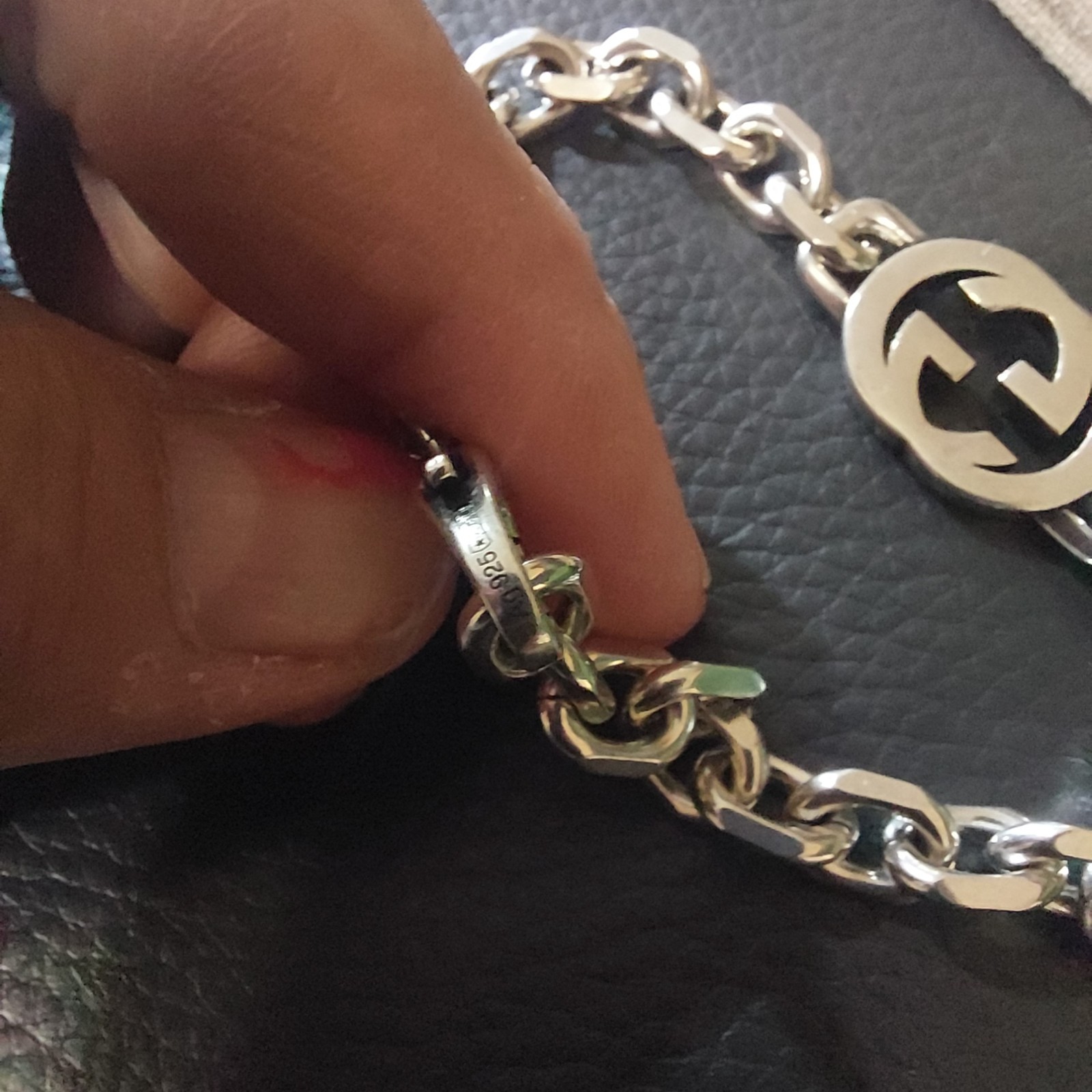 Gucci 925 Silver GG Chain 20 Bracelet 7.5″