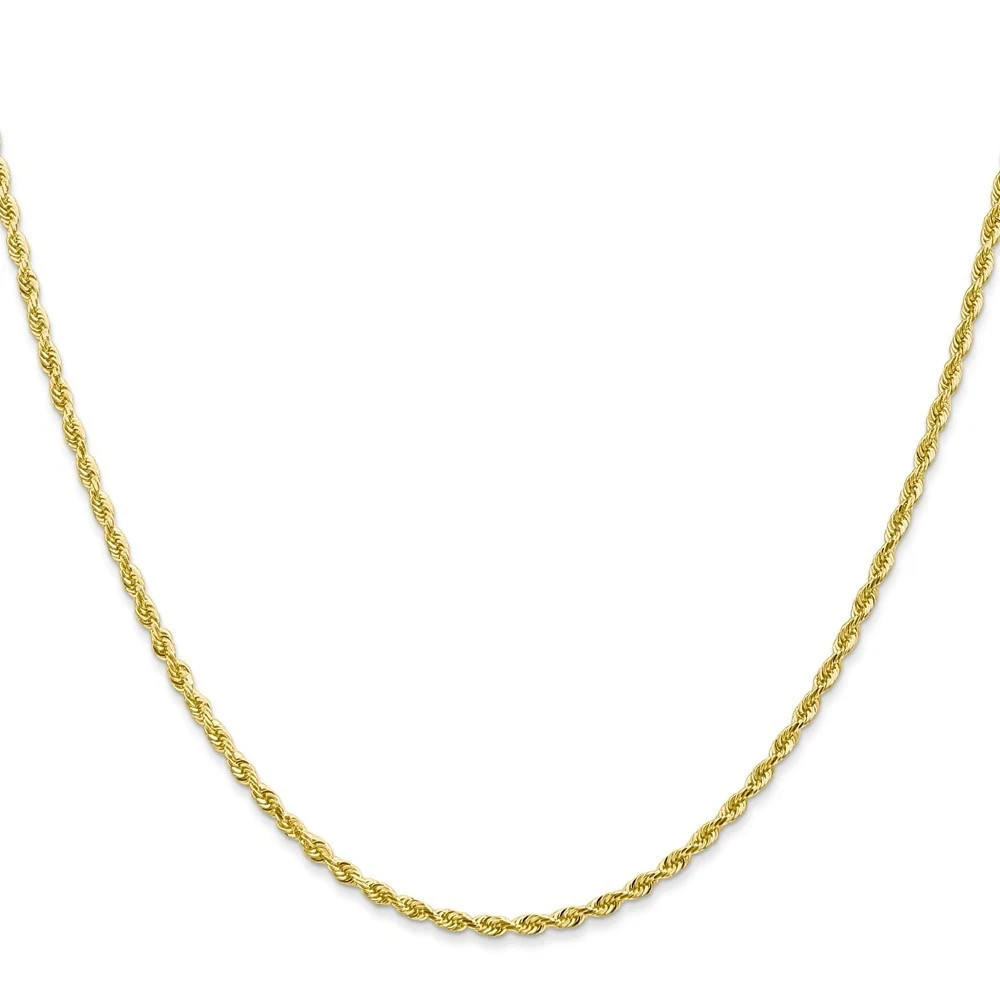 Real 10k Yellow Gold Rope Chain Diamond Cut 16″ 18″ 20″ 22″ 24″ 26″ 28″ Inch