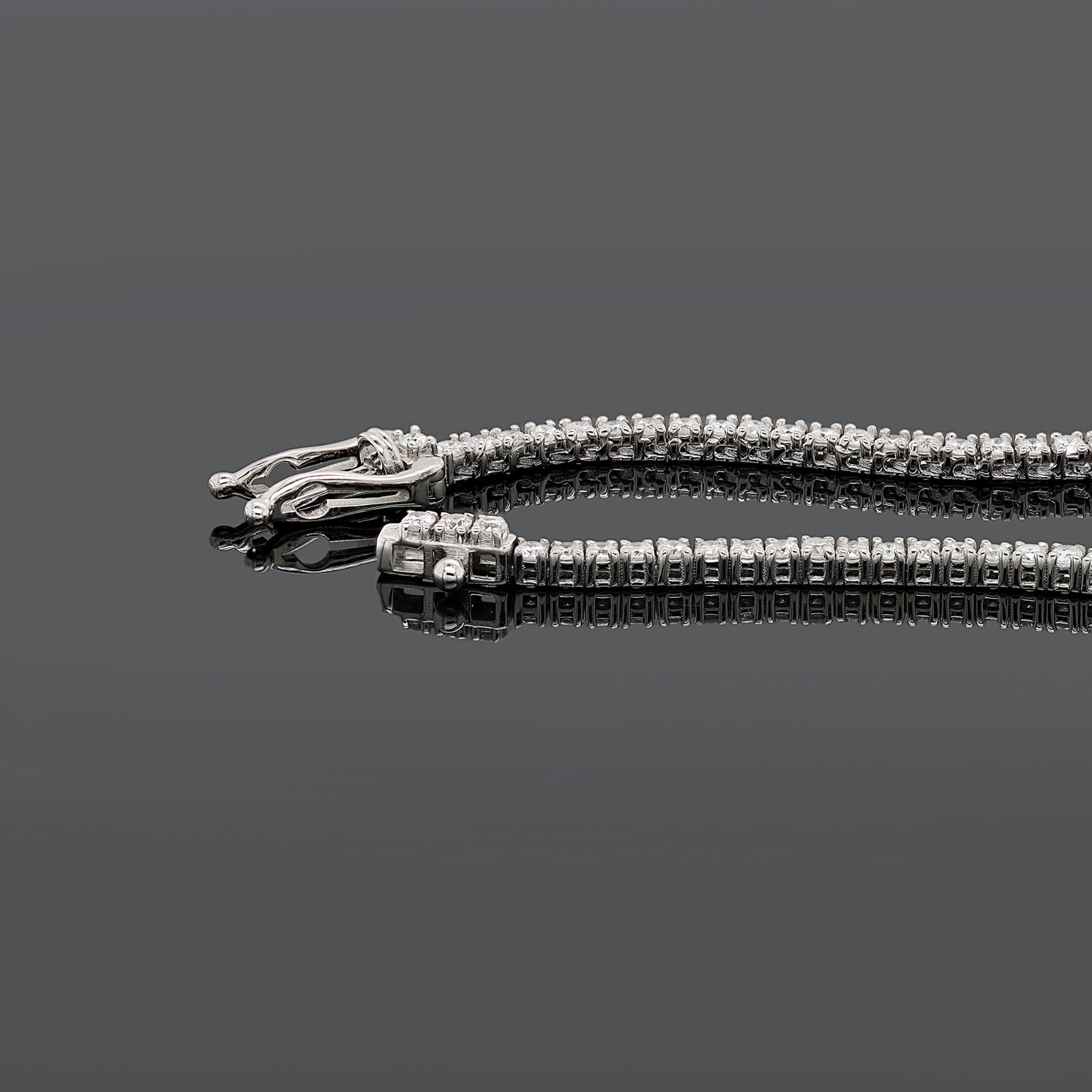 4.50CT GIA Certified Natural Diamond Tennis Necklace 14K White Gold 16″ Inch