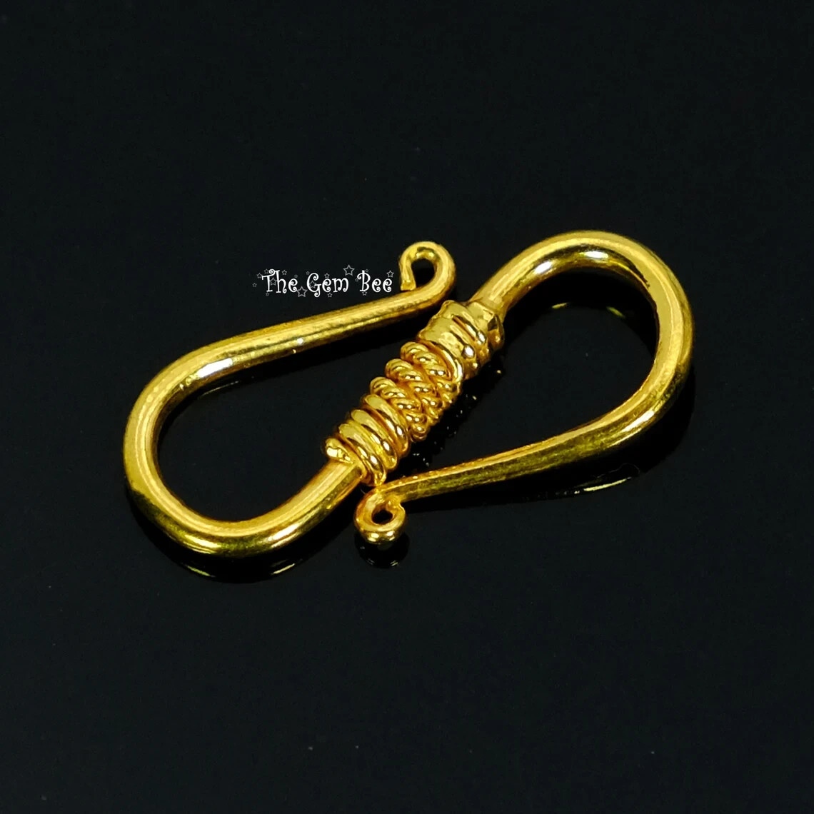 8mmx15mm Large 18k Solid Gold Old-Fashioned S Hook Clasp