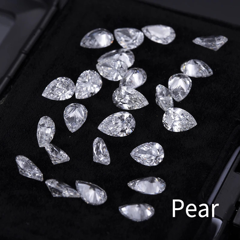 Small Size 1.5×3-3x5mm Pear Cut 1ct Moissanite Stone GRA VVS1 D Color Wholesale