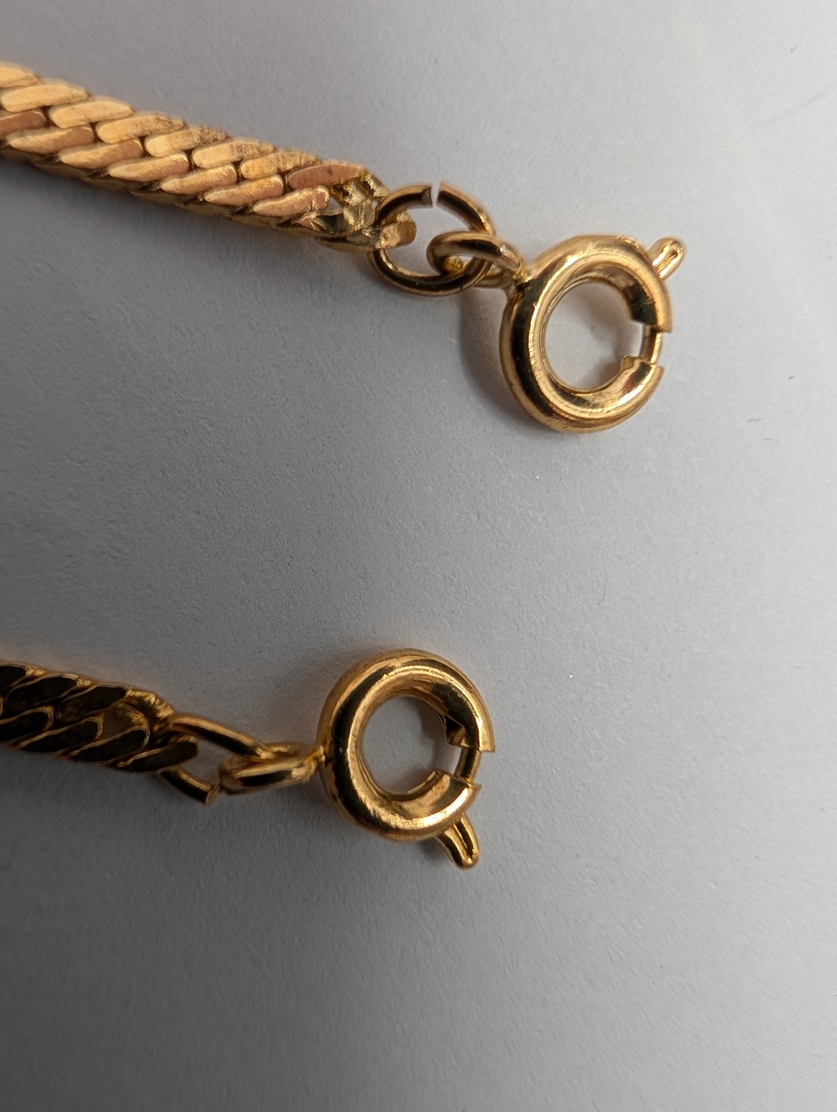 Vintage Gold Tone Herringbone Chain Bracelet , 7 Inch, Marked Korea 2 avail