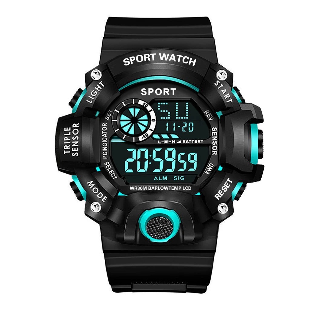 Men Waterproof Digital Sports Watch Military Tactical LED Backlight Wristwatch