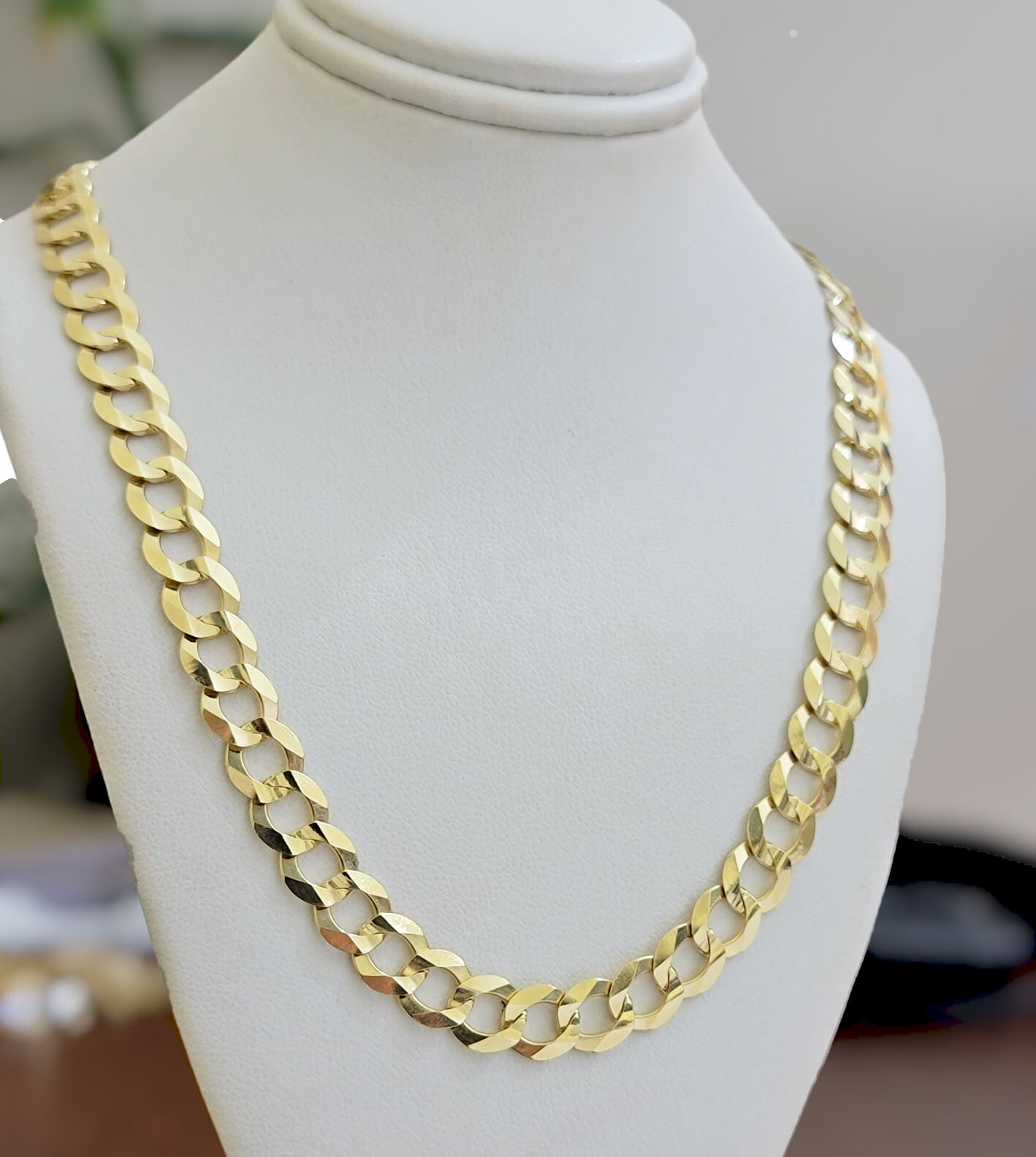 REAL 14k Gold Necklace Cuban Curb Link Chain Mens 10mm 20″ – 30 Inch SOLID 14kt