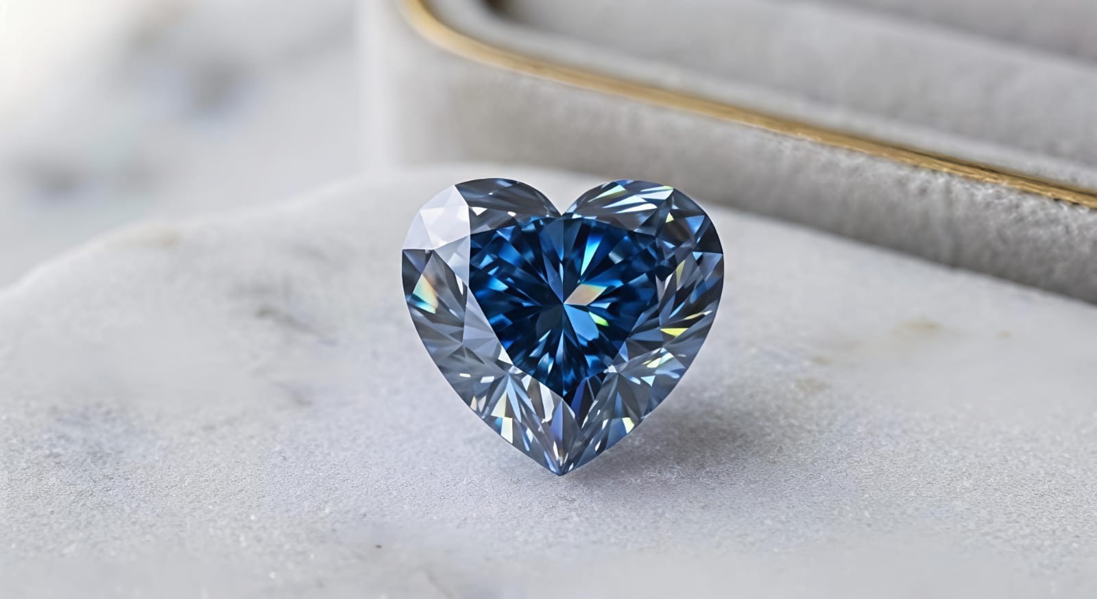 2 CT Heart Cut, Fancy Blue Color VVS1 Diamond Premium Quality gemstone 8×8 mm