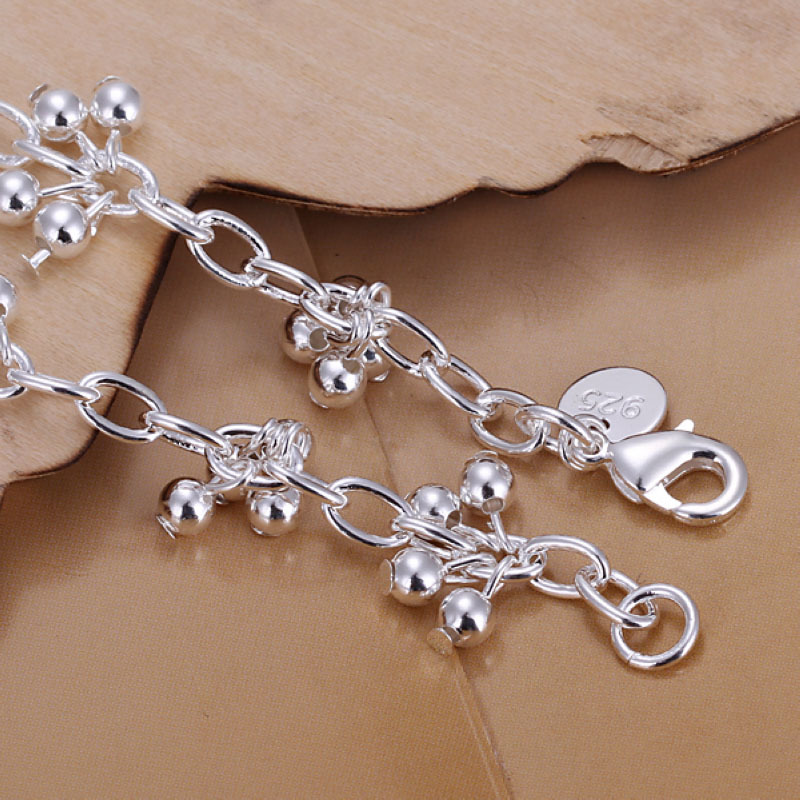 Women’s 925 Sterling Silver Bracelet Beads Size 7.5 Inches 1.7MM lobster L17