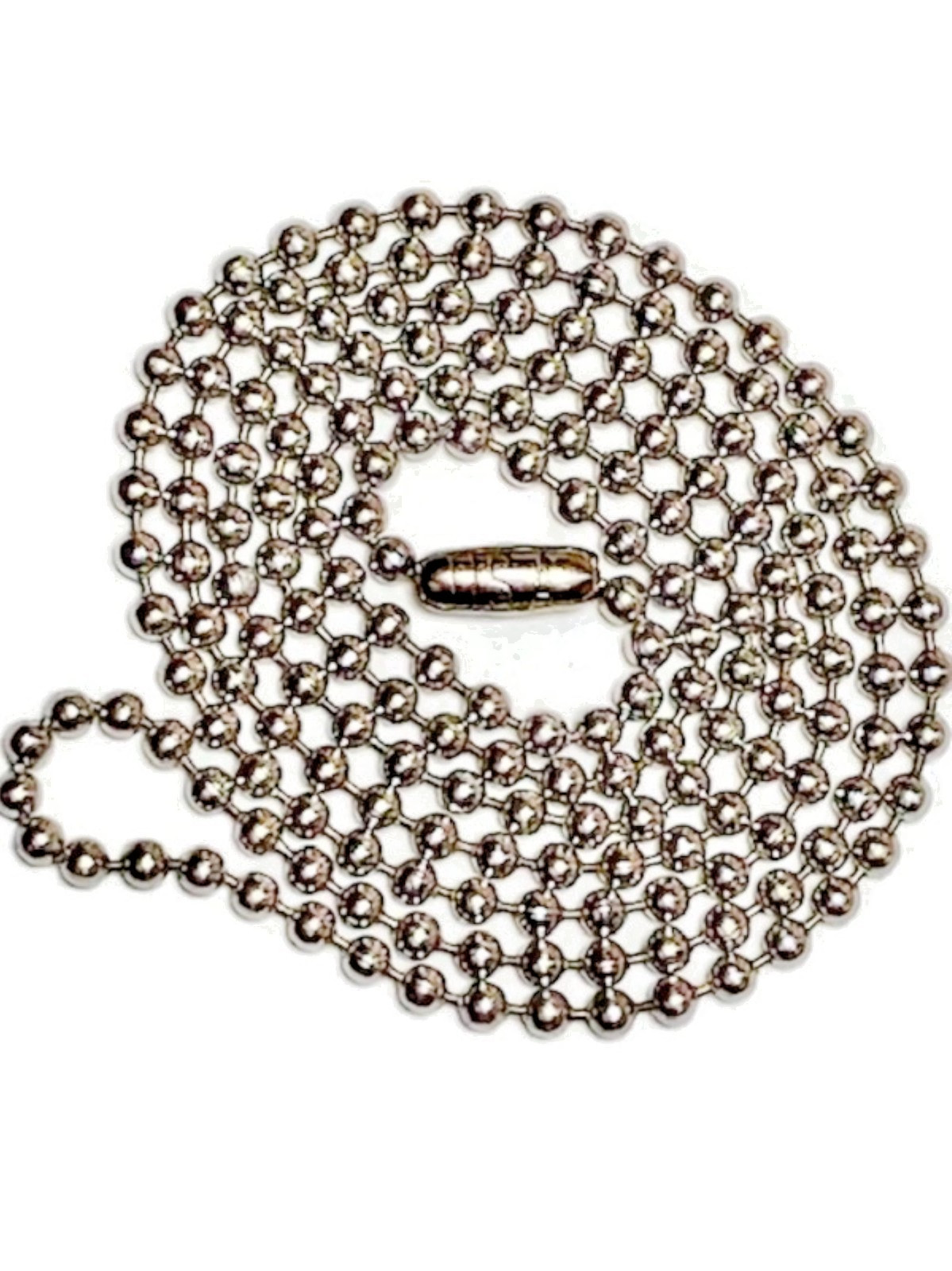 PREMIUM STAINLESS STEEL SILVER BALL CHAIN NECKLACE 16″ in. – 30″ in. (2.4mm)