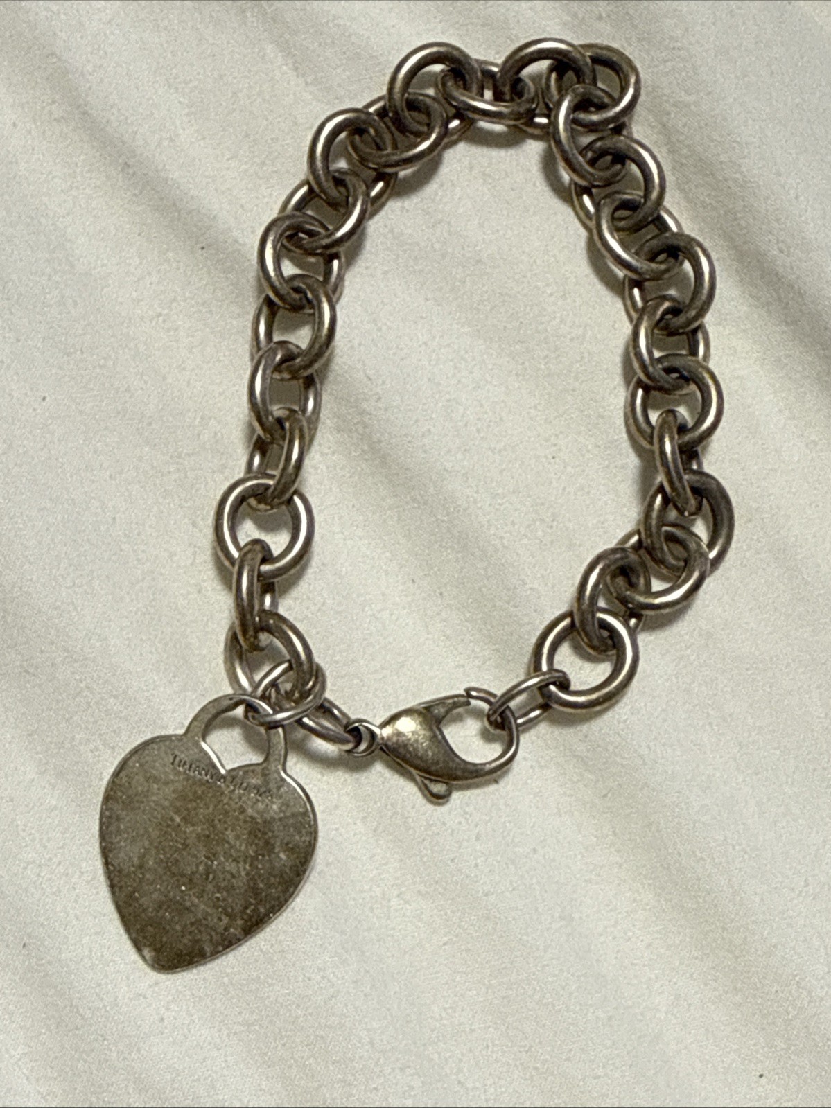 Tiffany & Co. Sterling Silver Heart Tag Bracelet Guaranteed Authentic