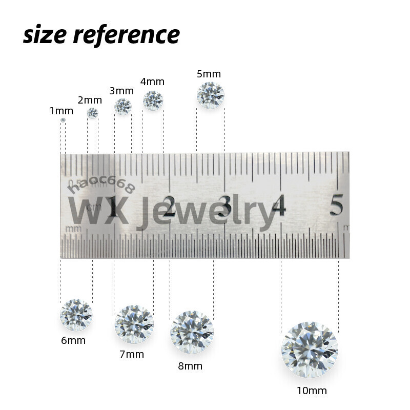 1000pcs 0.8～30mm Round Cut Golden yellow Loose Cubic Zirconia AAAAA CZ stone