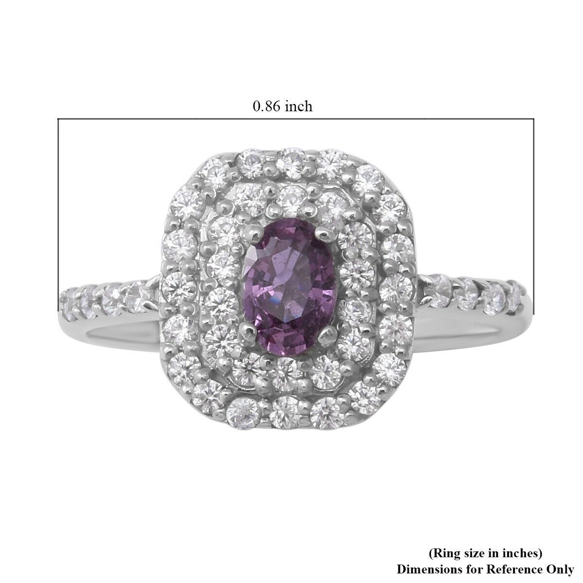 Natural Amethyst & Diamond 5×7 mm 925 Sterling Silver Jewelry Ring for Birthday