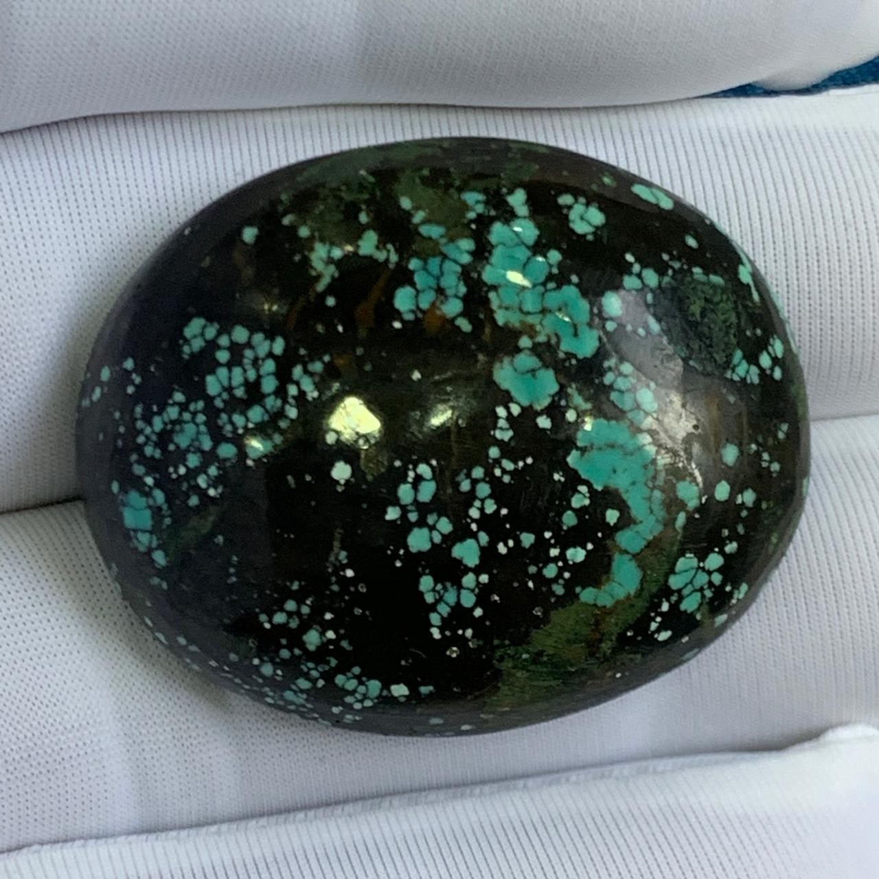 72cts Natural Tibbatan Tourquise Cabochon, Oval shape, 35*29*10mm Size