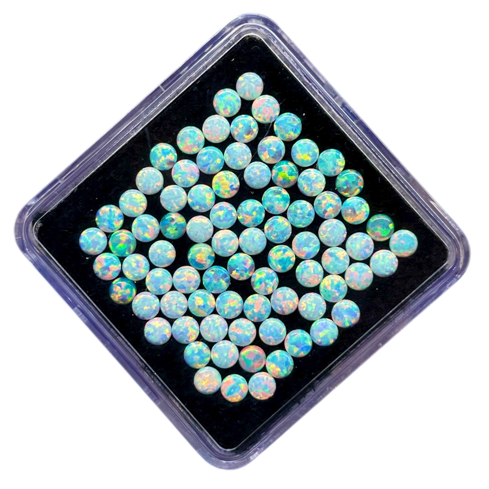25 Pcs Australian Opal 3mm Round Cabochon AAA Quality Lab Created Gemstones Lot