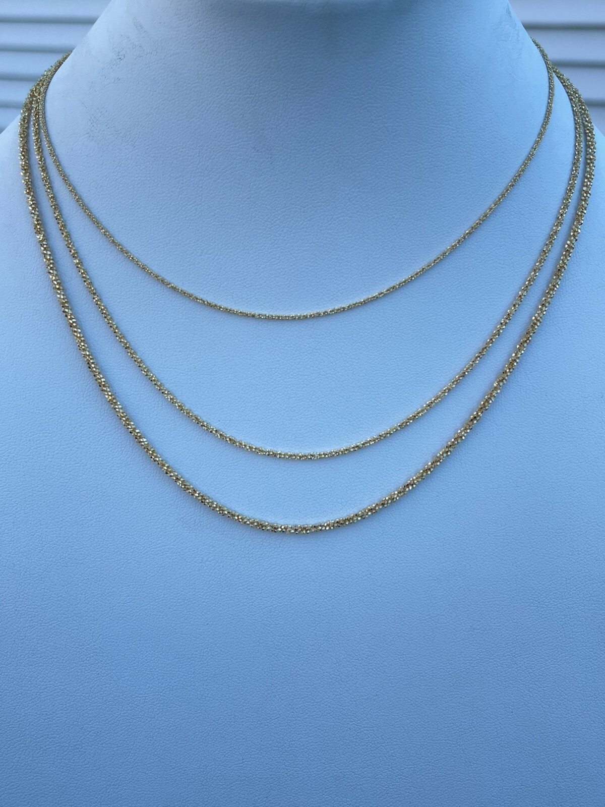 Mens Womens 14k Gold Plated Solid 925 Sterling Silver Hip Hop Sparkle Rope Chain